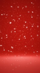 Decorative red background with white snowflakes