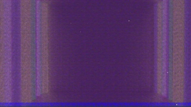 Flickering glitch initiating colored panels morphing into receding digital corridor with VHS effect