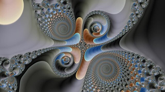 Spiraling tendrils unfold in recursive waves of organic motion