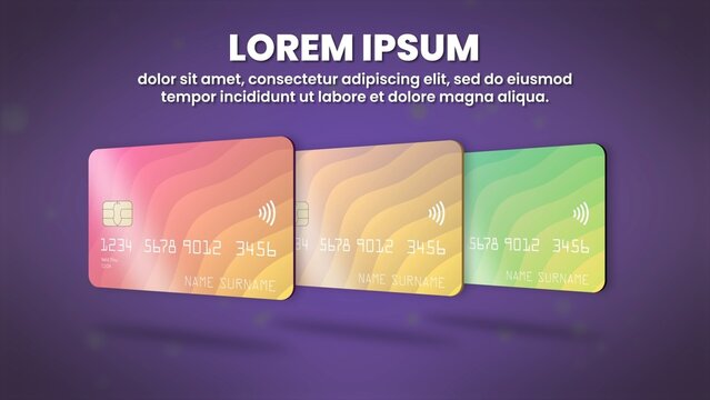 Bank Card Collection 3D Movement Elegant Presentation