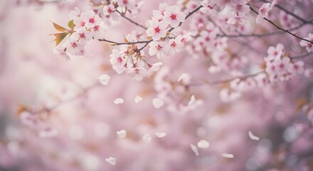 Obraz premium Pink cherry blossoms in springtime