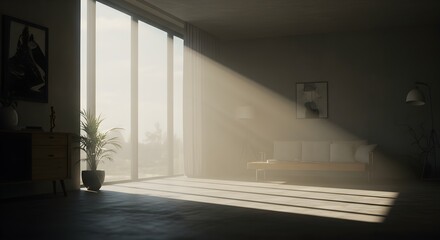 Sunlight streams into modern interior