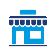 Obraz premium Store Icon Vector Illustration Blue Version
