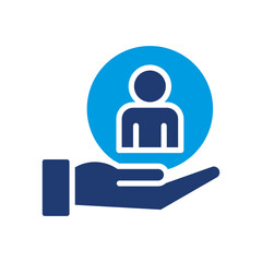 Customer Icon Vector Illustration Blue Version