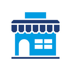 Obraz premium Market Icon Vector Illustration Blue Version
