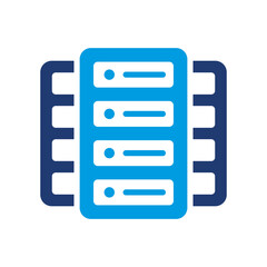 Data Center Icon Vector Illustration Blue Version