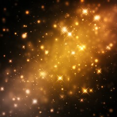 Obraz premium Golden Starry Bokeh Lights Abstract Background, Smooth Festive Texture, Elegant Modern Design
