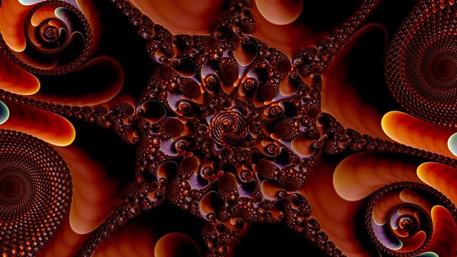 Spiraling tendrils unfold in recursive waves of organic motion