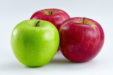 Sliced Red Apple Isolated on White Background