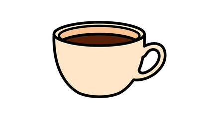 Obraz premium A simple illustration of a cup of hot coffee.