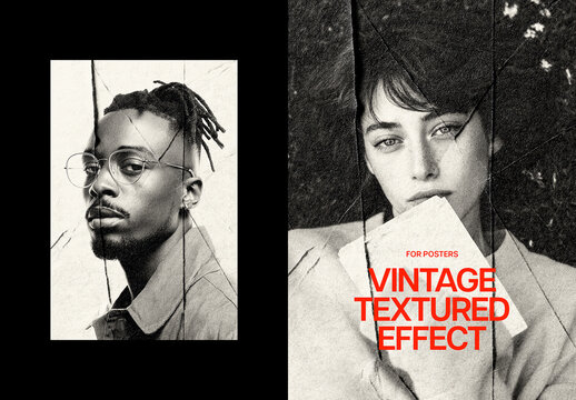Vintage Paper Texture Poster Photo Effect Mockup