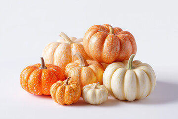 Orange Pumpkin on Light Beige Background