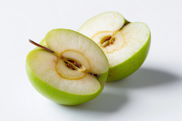 Sliced Red Apple Isolated on White Background