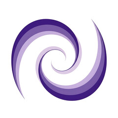 Abstract purple swirl isolated on white background for graphic design element