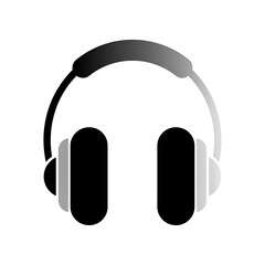 Illustration of a headphone isolated on white background, listening device