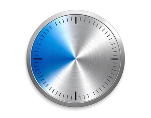 Round clock, metallic design