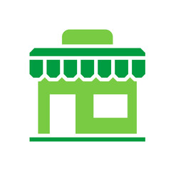 Obraz premium Store Icon Vector Illustration Green Version