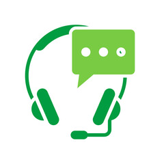 Customer Service Icon Vector Illustration Green Version