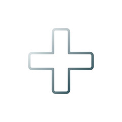 Fototapeta premium Simple plus sign icon with gradient isolated on white background