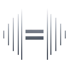 Equality symbol isolated on white background, equal sign with sound waves