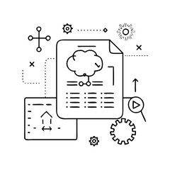 Obraz premium Vector art of cloud computing and data storage concept abstract illustration of network, server, and online services for business