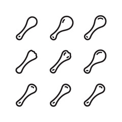 Fried chicken leg line art deliciously crispy