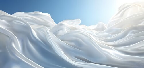 Fototapeta premium White sheets drying in gentle wind.