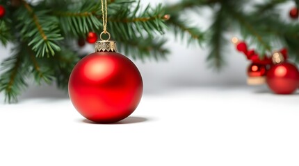 Distinct minimalist Christmas ornament on bright background, 16:9 format perfect for banners, headers, and festive designs