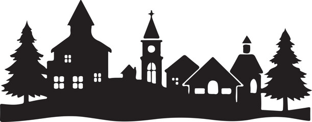 silhouette of the church