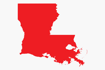 Fototapeta premium Vector graphic artwork suitable for print and web containing flat detailed map of LOUISIANA
