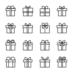 Gift Box line art minimalist design