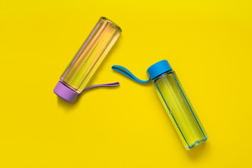 healthy lifestyle concept. Two bottles of water for sports