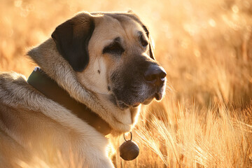 Anatolian Shepherd Dog peacefully lying in a field, symbolizing rest, loyalty, and the importance of animal welfare in educational contexts.
