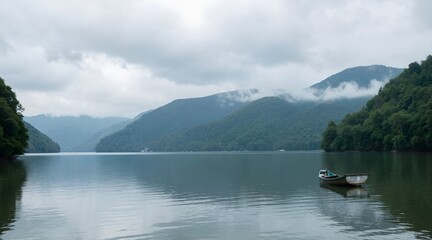 lake and mountains
