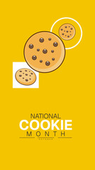 National Cookie Month Poster Banner and Background Abstract Design Template with Sweet Dessert Bakery Food Illustration for Cooking Festival Confectionery and food Campaign
,for mobile responsive
