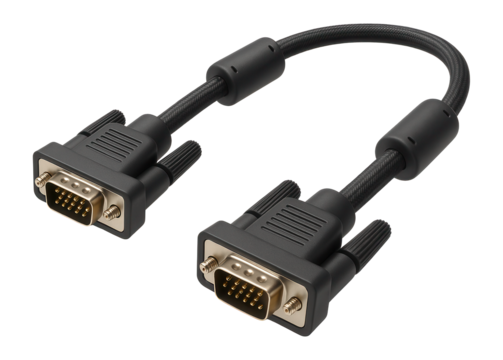 VGA cable with ferrite cores