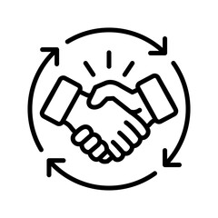 Collaboration Icon Vector Illustration Line Version