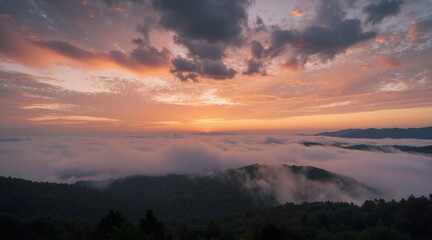 Fototapeta premium sunrise over the mountains