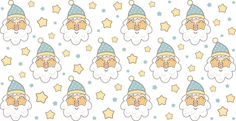 Groovy Santa Claus Face 16oz libbey glass can wrap. Retro Christmas cup wrap sublimation design. Holiday Tumbler Wrapping