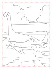 Elasmosaurus Coloring Page: Long-Necked Sea Creature Art