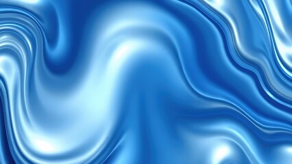 Obraz premium Abstract tech background with flowing liquid metal texture in blue and silver tones.