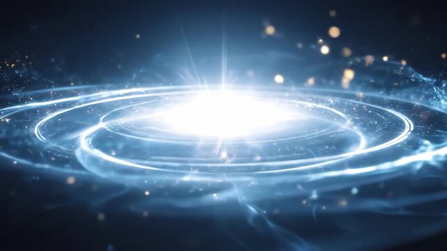Celestial Dynamo: A visually stunning depiction of a cosmic phenomenon, showcasing a central burst of intense light radiating outwards in mesmerizing concentric circles.