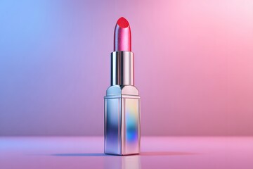 Metallic lipstick with pink hue makeup beauty