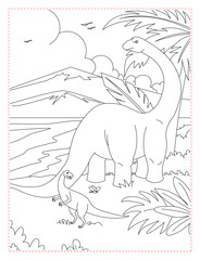 Triceratops Watching Out for Enemies Coloring Page: Armored Dinosaur Art