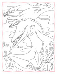  Pteranodon Over a Dangerous Prehistoric Sea Coloring Page: Dramatic Dinosaur Art © Graphicworld