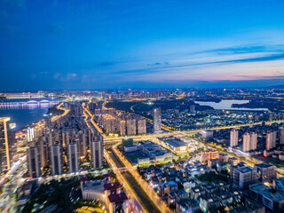 Obraz premium Modern city nightscape, Hong Kong nightscape