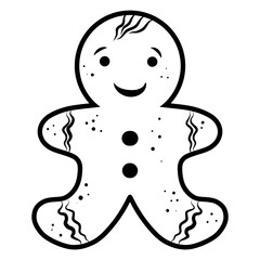Gingerbread Man Illustration, Cookie Character Doodle, Ginger Cookie Sketch