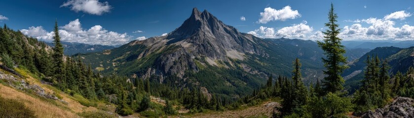 Fototapeta premium Majestic mountain peak, scenic view