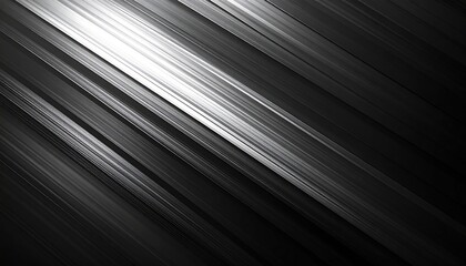 Dynamic abstract, streaks of light and shadow in grayscale, diagonally aligned creating an energetic yet minimalist composition