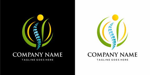 chiropractic vector logo human body health bones